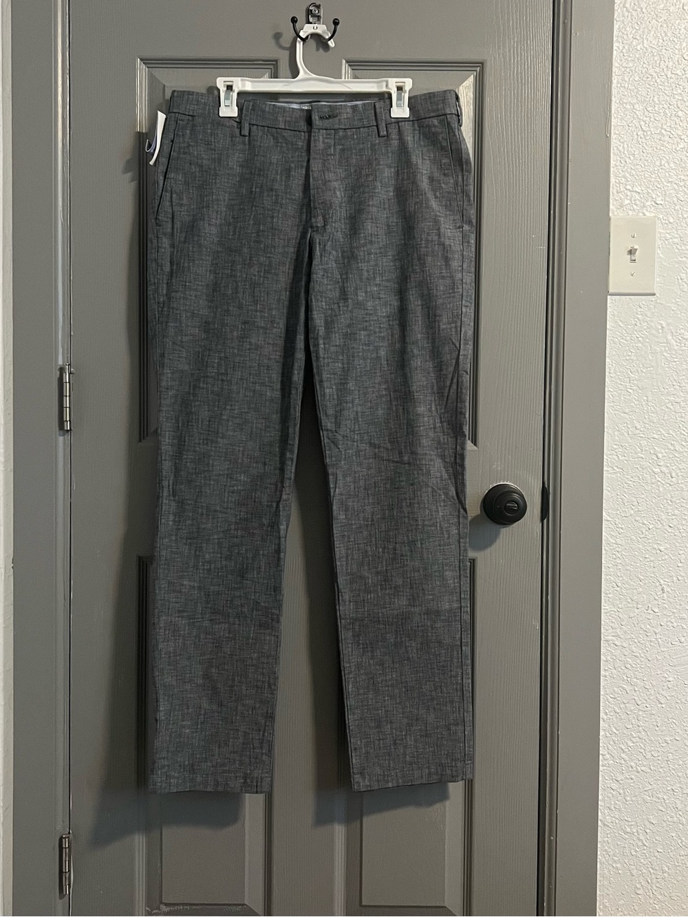 Dockers Slim Tapered Fit Grey Charcoal Khaki Style Pants 34x34 Casual Office